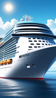 Cruise ship bow on sunny day