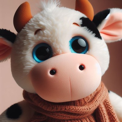 Plush cow with scarf
