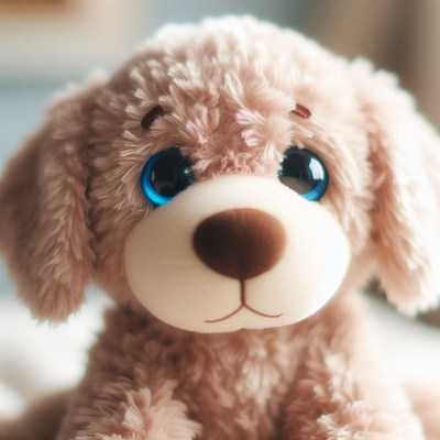 Plush dog toy close-up