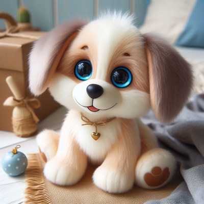 Cute puppy with big blue eyes
