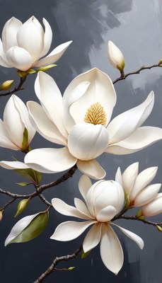 White magnolia blossoms