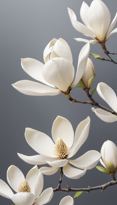 White magnolia blossoms