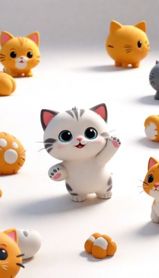 Cute cat toy figurine