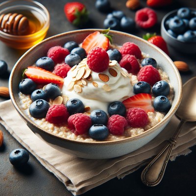 Oatmeal with berries and yogurt