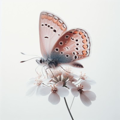 Butterfly on white flowers
