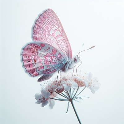 Pink butterfly on flower