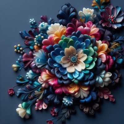 Colorful paper flower arrangement