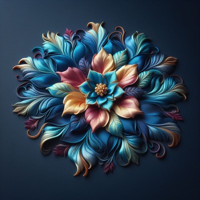 Blue and gold floral arrangement