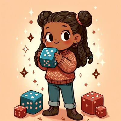 Girl playing dice