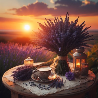 Lavender sunset coffee