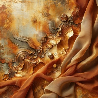 Abstract golden texture with fabric