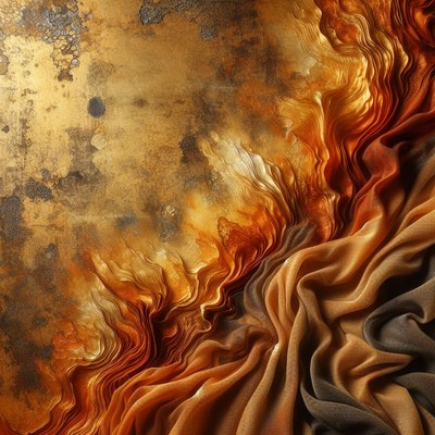Abstract gold and brown fabric