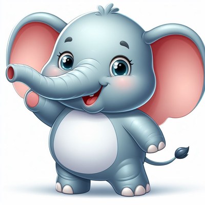 Smiling cartoon elephant illustration