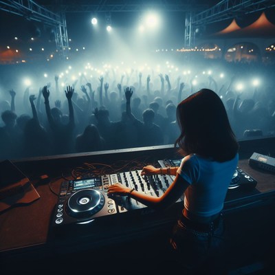 Dj mixing music for large crowd