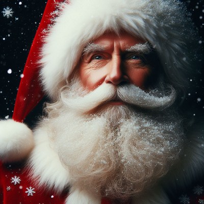 Santa claus portrait in snow