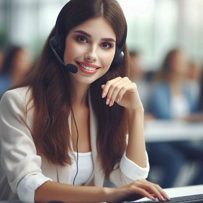 Customer service representative at work