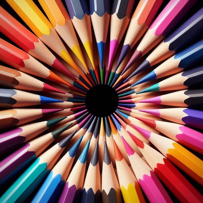 Colored pencil circle