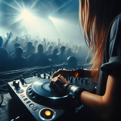 Dj mixing at a nightclub