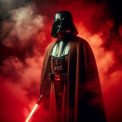 Darth vader in red smoke
