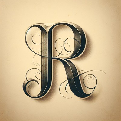 Ornate hand-drawn letter r
