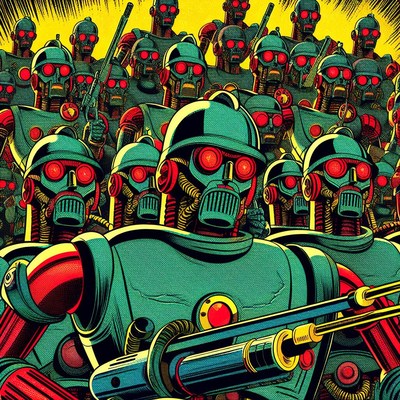 Robot army illustration