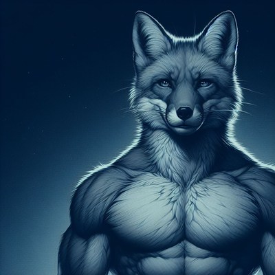 Muscular fox portrait