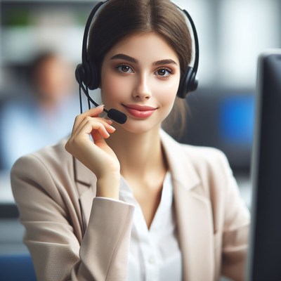 Customer service representative in office