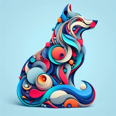 Abstract wolf illustration