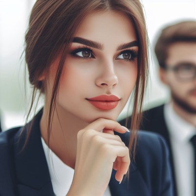 Businesswoman thinking in meeting