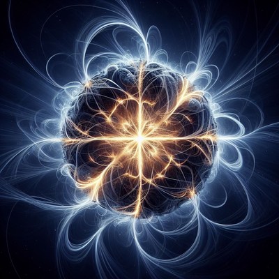 Abstract energy orb with lines