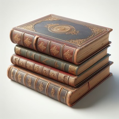 Stack of ornate books