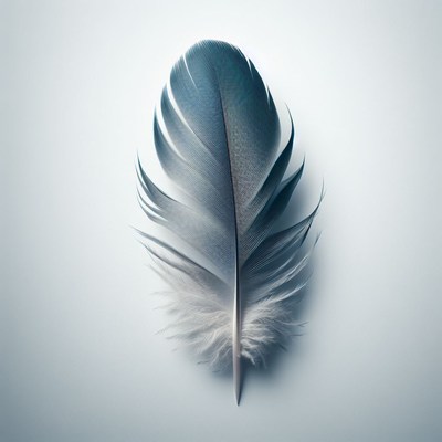 Single gray feather