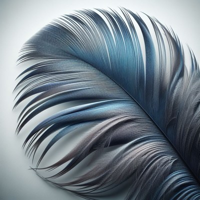 Blue and grey feather close-up