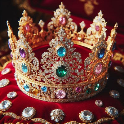Gold crown with gemstones
