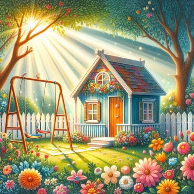 Sunny day at a cottage