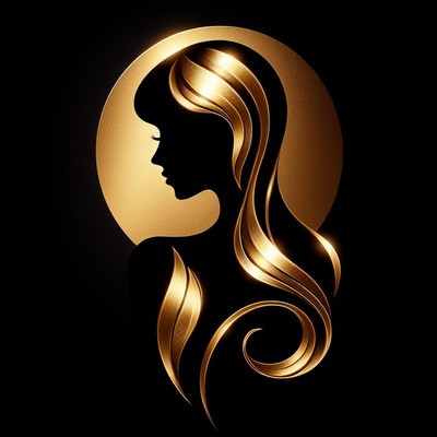 Golden woman silhouette