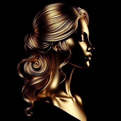 Golden woman bust