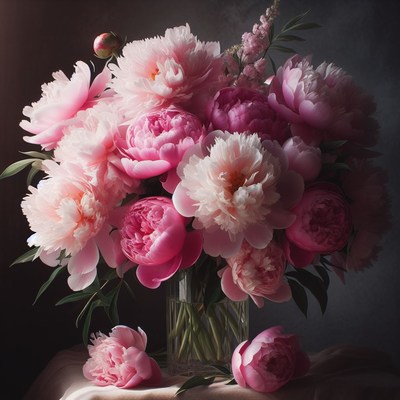 Pink peonies in a vase
