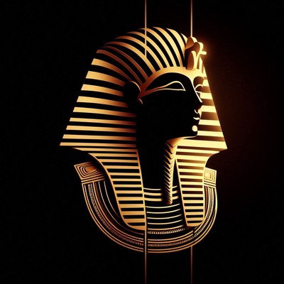 Pharaoh's mask on black background