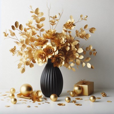 Golden flower arrangement