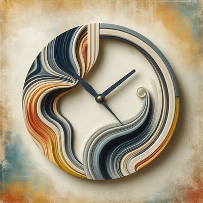 Abstract clock with wavy design
