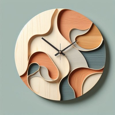 Modern wooden wall clock
