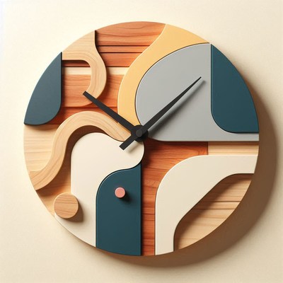 Abstract wooden wall clock