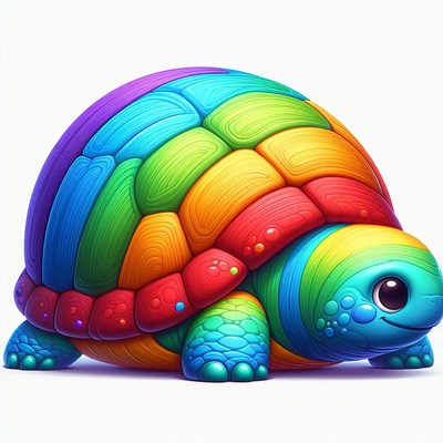 Rainbow turtle illustration