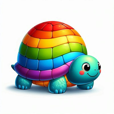 Rainbow turtle illustration