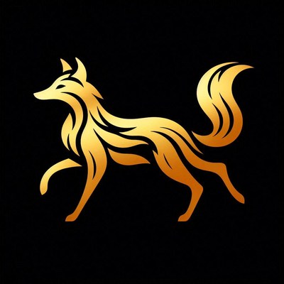 Golden fox illustration