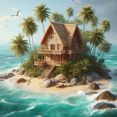 Tropical island house
