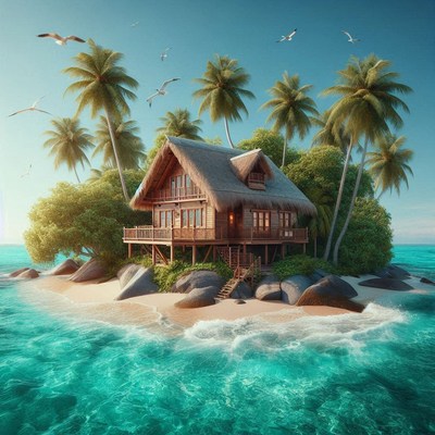 Tropical island cottage