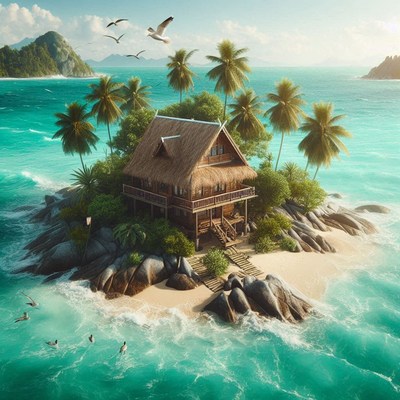 Tropical island house