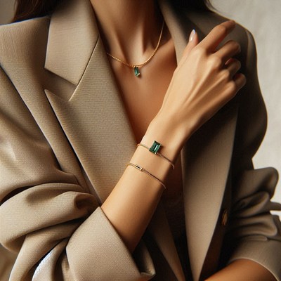 Woman wearing gold jewelry